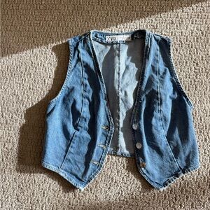 Zara Classic Blue Denim Vest